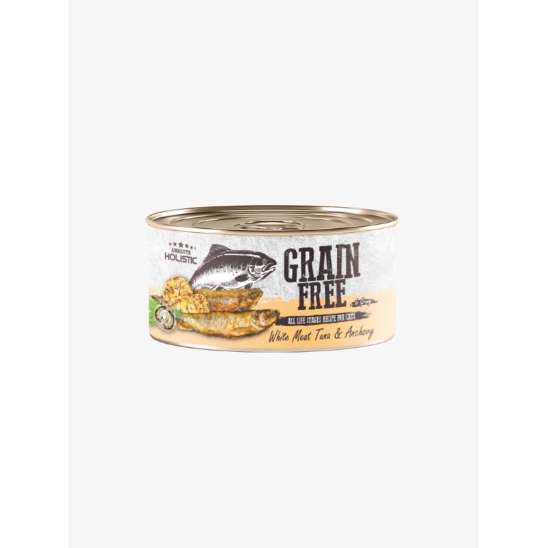 Absolute Holistic Grain Free Wet Cat Food (White Meat Tuna & Anchovy) 80gx 24 cans