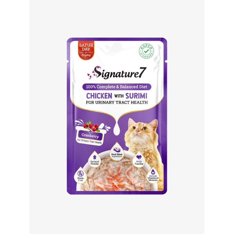 Signature7 Cat Wet Pouch  Chicken with Surimi in Gravy for Urinary Tract Health (Sat) 50g