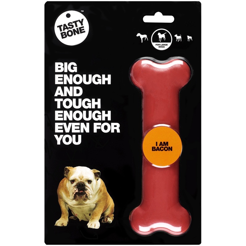 TastyBone Dog Toy Nylon Bacon Bone for Large Dogs ^._.^