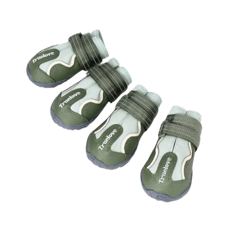 TRUELOVE WATER RESISTANCE DOG SHOES WITH TPR SOLE GRAY (L)
