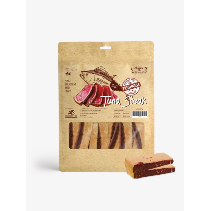 Absolute Bites Single Ingredient Fresh Cut Treats for Dogs & Cats  Tuna Steak (360g)