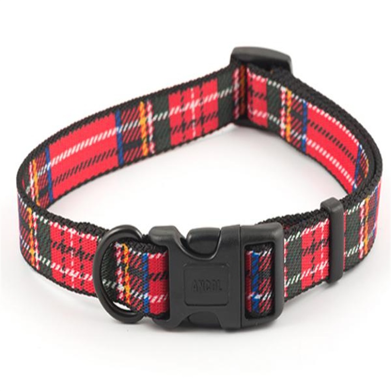 Ancol Nylon Tartan Adjust Collar Red 30-50cm