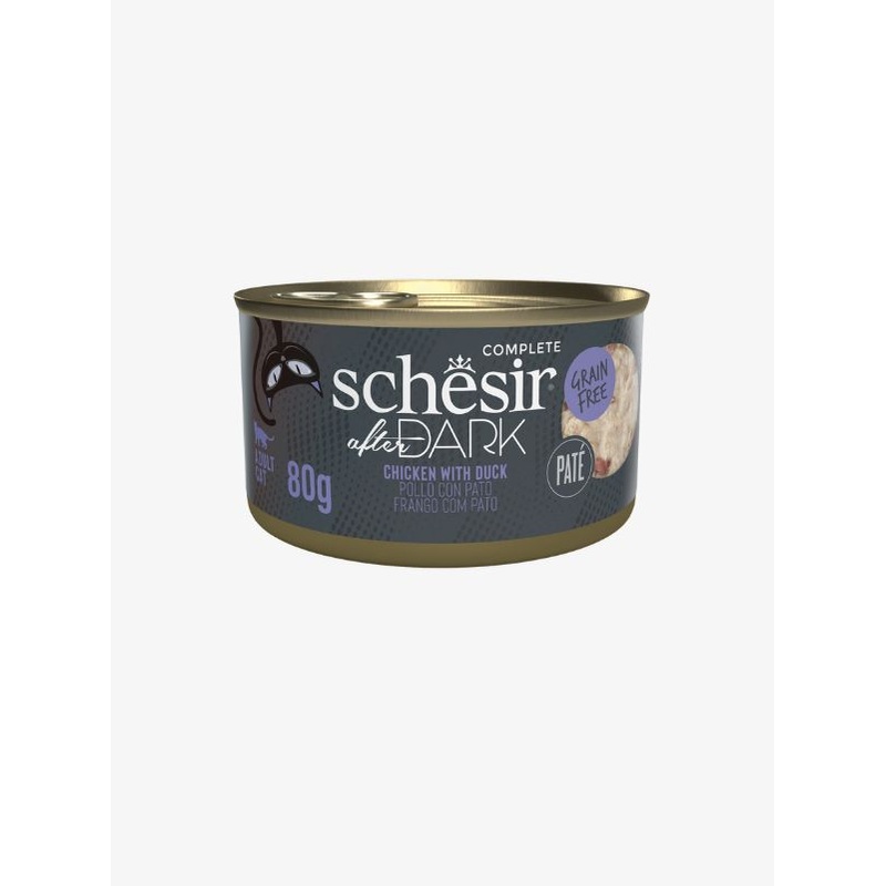 Schesir After Dark Pate Canned Cat Food  Chicken with Duck 80g