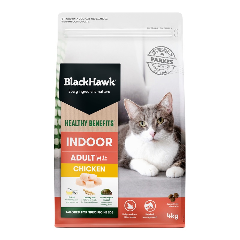 Black Hawk Healthy Benefits Indoor Chicken Cat Dry Food 4kg ^._.^