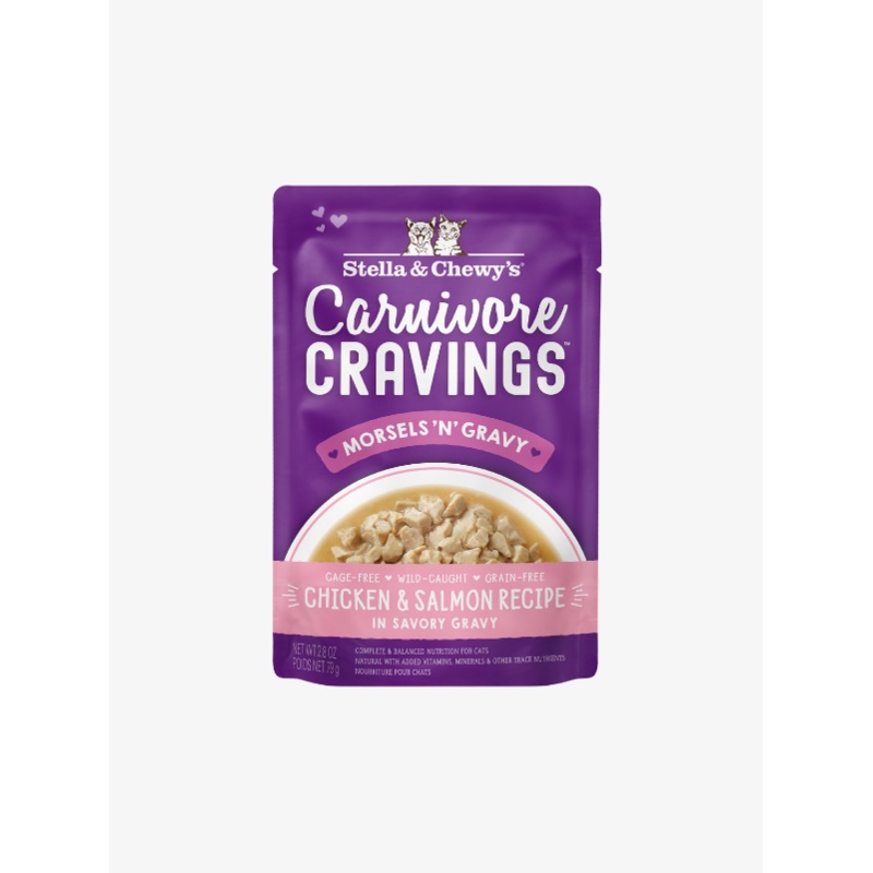 Stella & Chewys Carnivore Cravings Morsels N Gravy Pouch Chicken & Salmon Cat 2.8oz