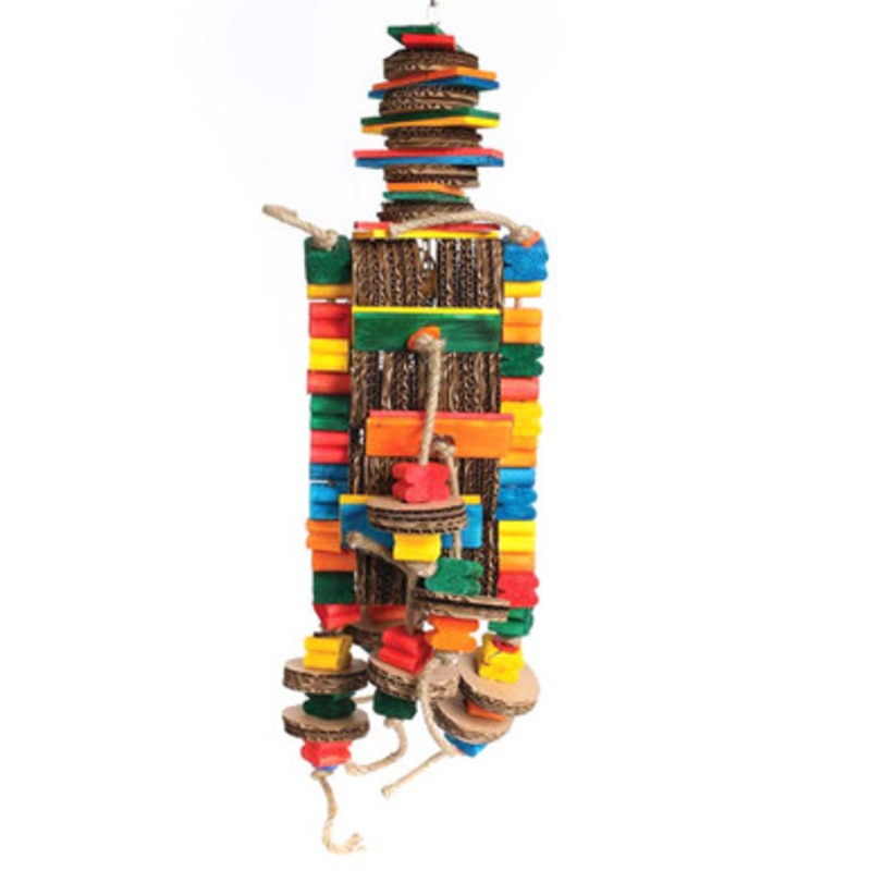 Oscar Wood and Cardboard Parrot Toy Medium