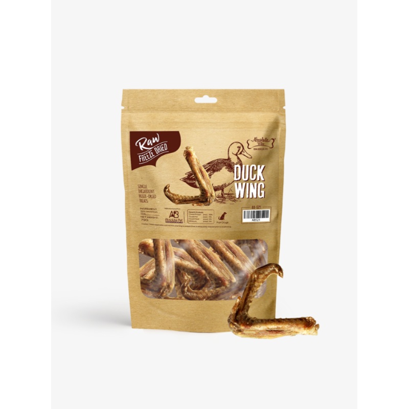 Absolute Bites Raw Freeze Dried Raw Duck Wings Dog Treats 70g
