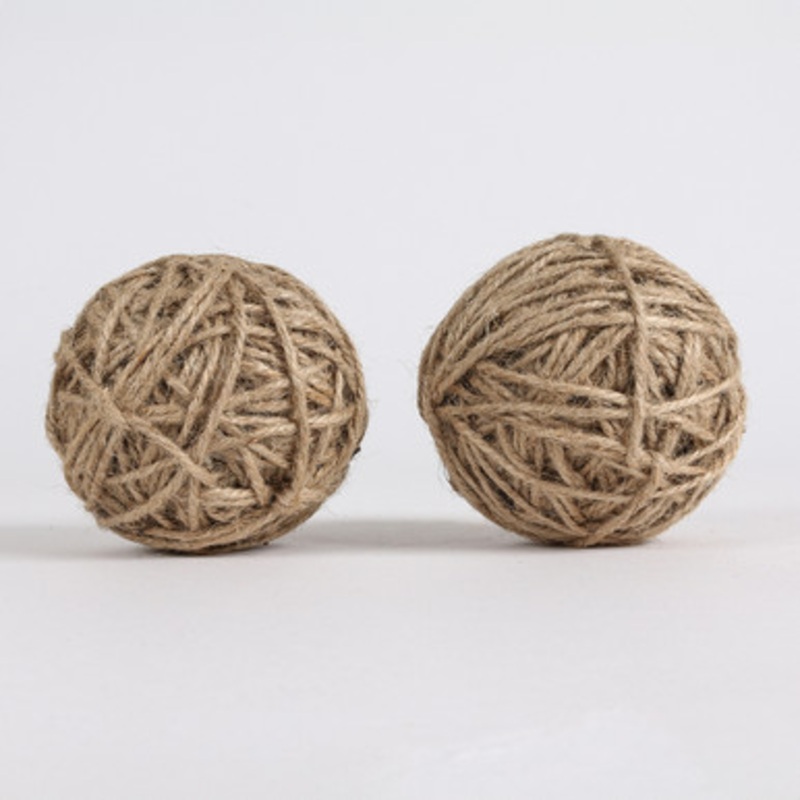 Pack of 2 Jute Rope Ball Parrot Foot Toy Medium