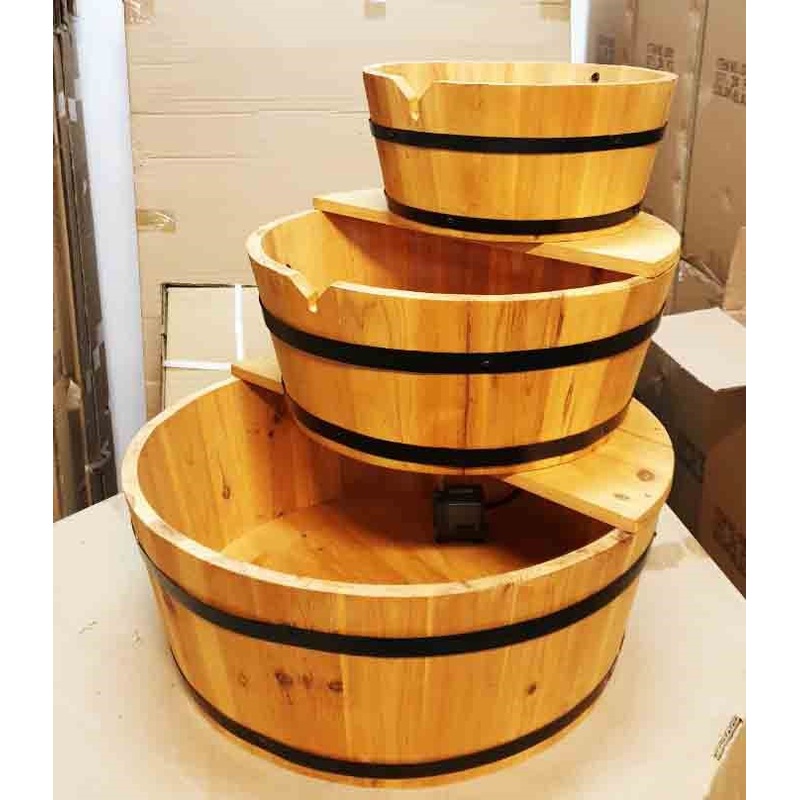 WOODEN BARREL WATERFALL| 49.5x H53cm