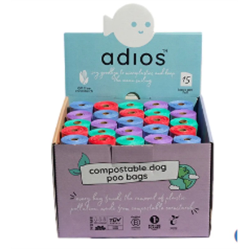 Adios 0365 Poop Bags Counter Top Display 15