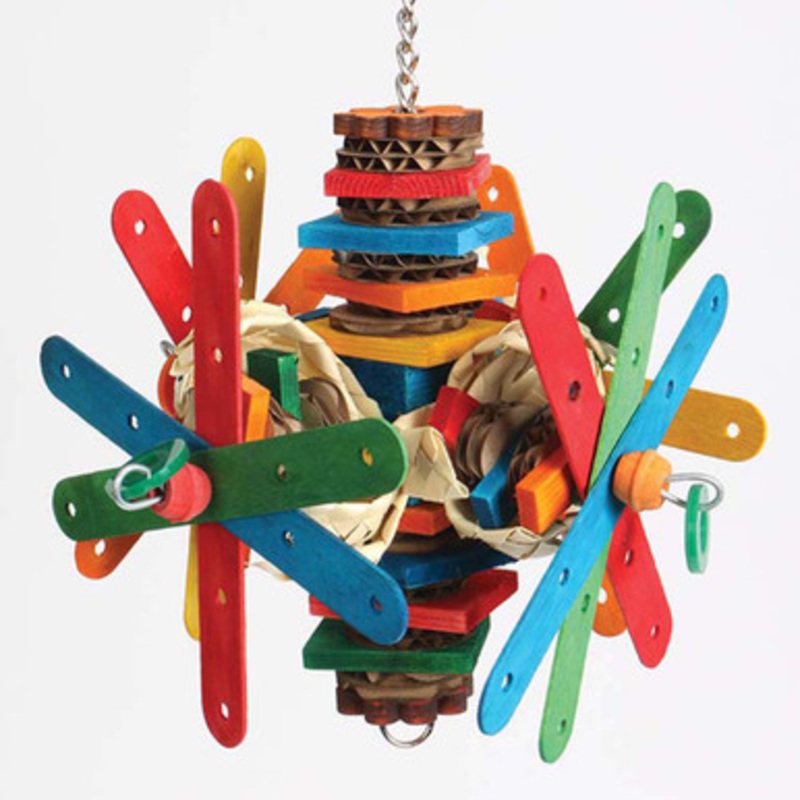 Coloured Bamboo Sticks Sputnik Parrot Toy