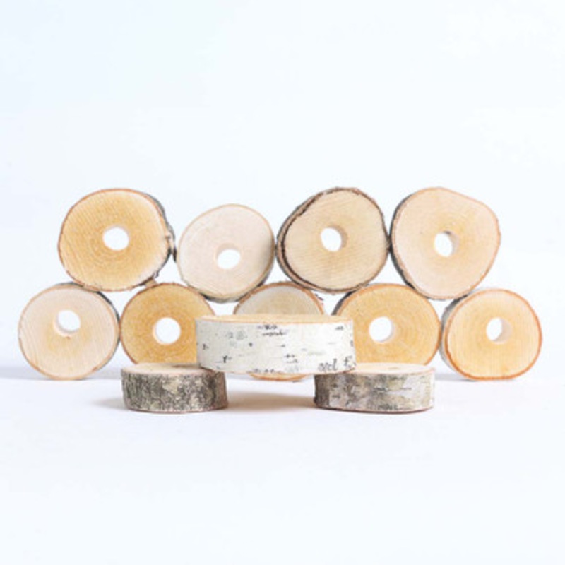 Pack of 12 Small Birch Wood Wheels Parrot Toy Making Part 4cm Diameter