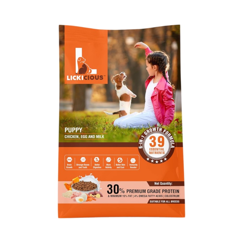 LICKICIOUS PUPPY CHIC & EGG MILK DRY FOOD (M)