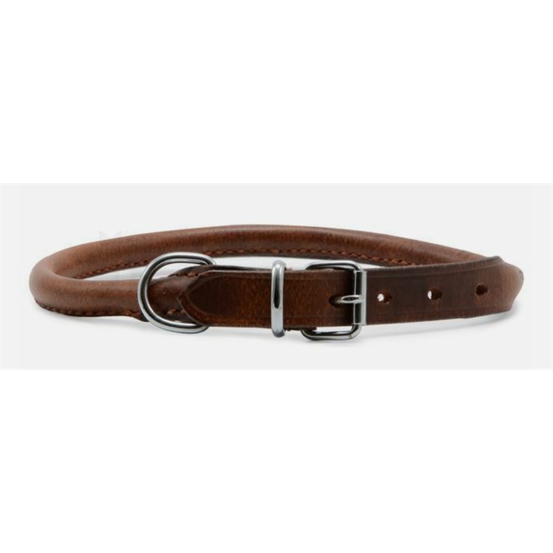 Round Leather Sewn Collar.50cm-59cm