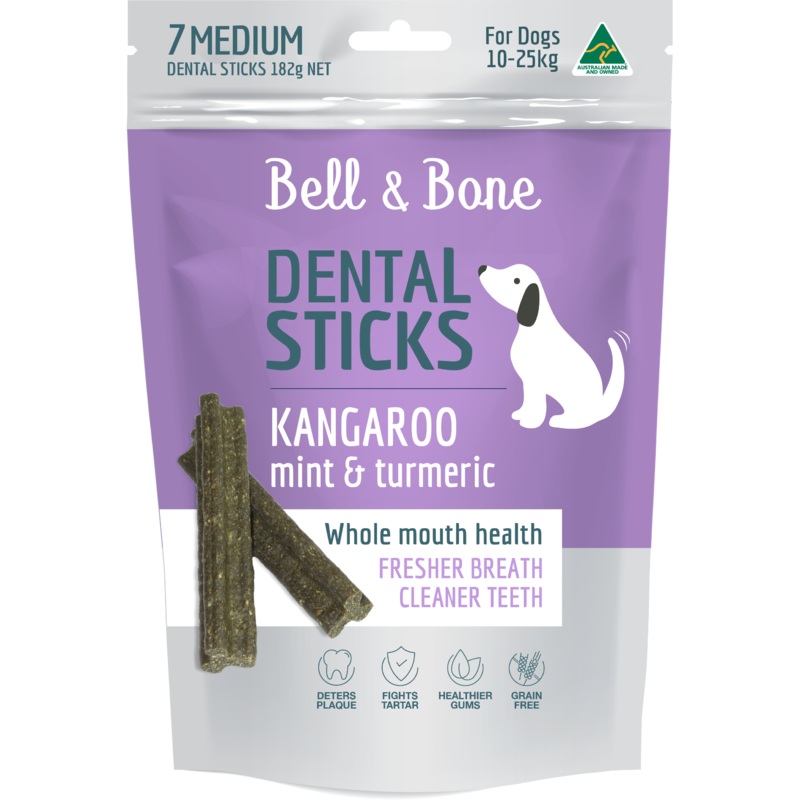 Bell & Bone Dental Sticks – Kangaroo, Mint & Turmeric