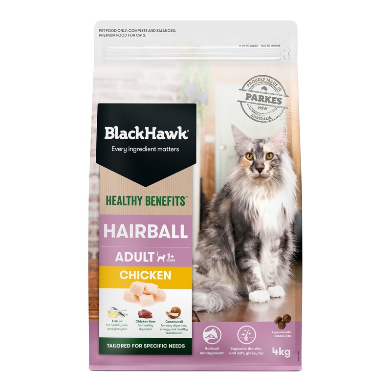 Black Hawk Healthy Benefits Hairball Chicken Cat Dry Food 4kg ^._.^