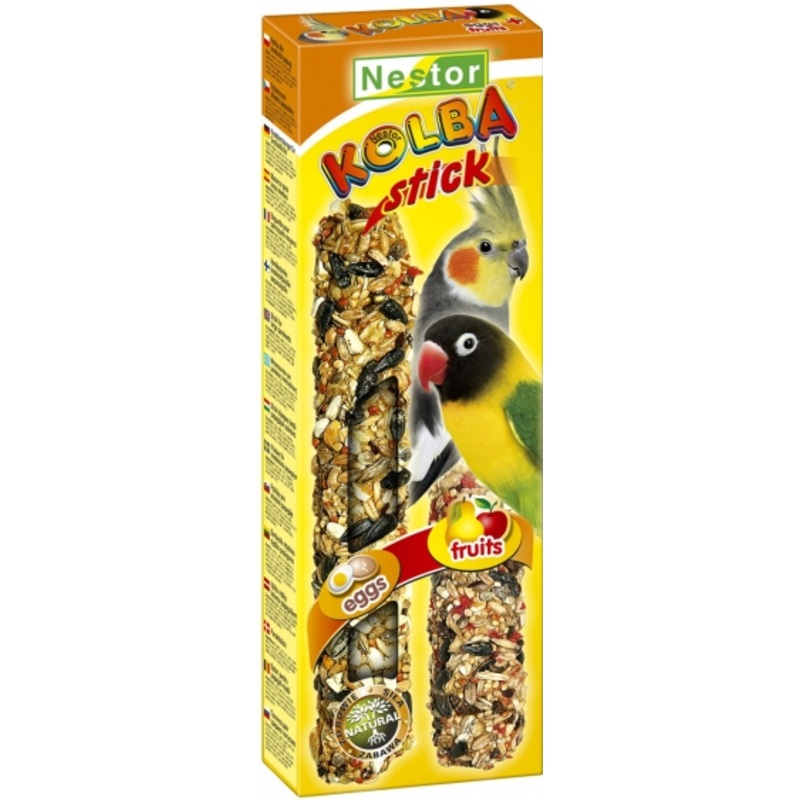 2x COCATIEL-LOVEBIRD STICKS 2IN 1 EGGS / FUIRTS 115 gr