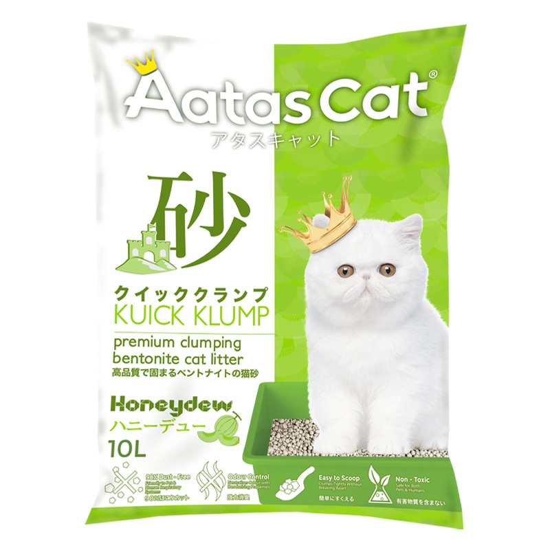 Aatas Cat Premium Clumping Bentonite Cat Litter – Kuick Klump Honeydew 10L