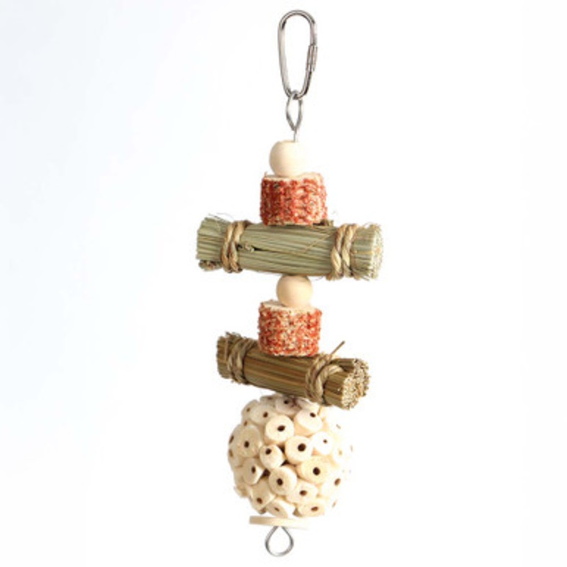 Lunching Logs and Sola Ball Natural Parrot Toy