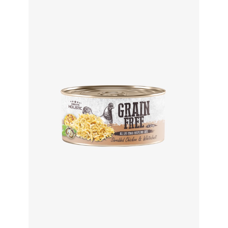 Absolute Holistic Grain Free Wet Cat Food (Shredded Chicken & Whitebait) 80g x 24 cans