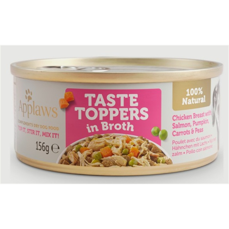 Applaws Dog Toppers Chicken Salmon Broth 156g