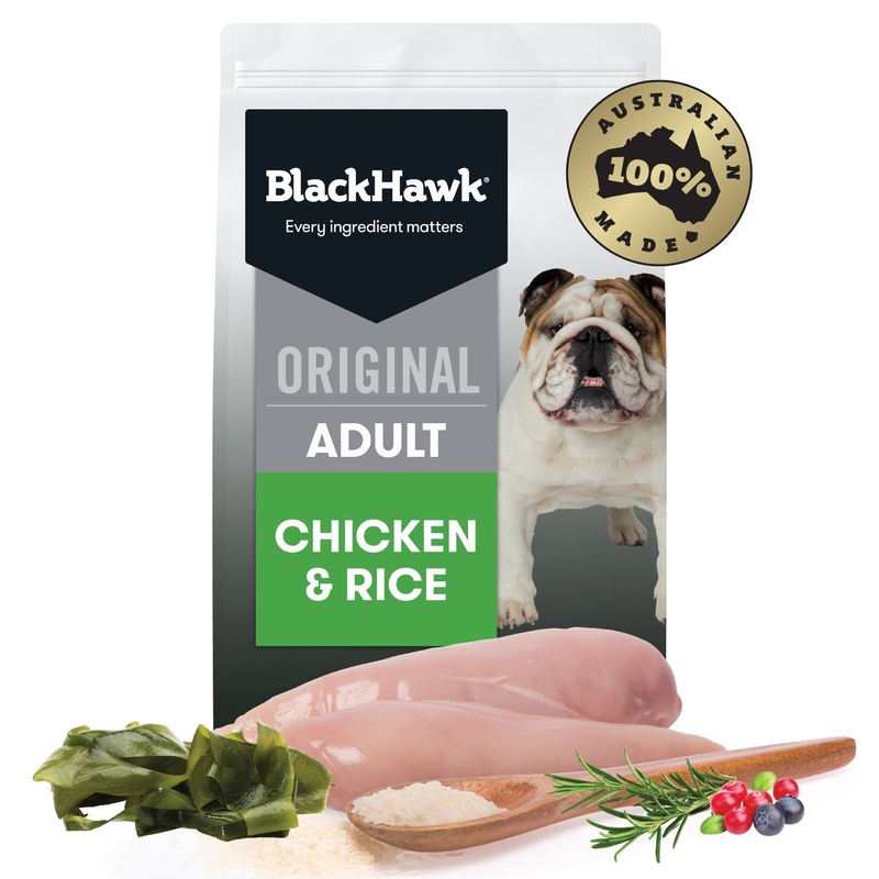 Black Hawk Original Chicken and Rice Dry Dog Food 10kg ^._.^