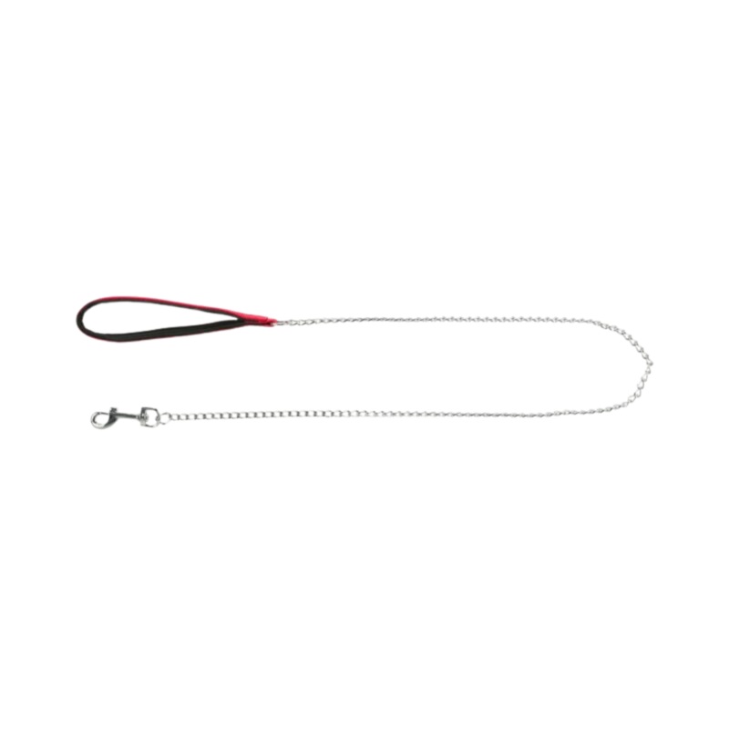 TRIXIE CHAIN LEASH WITH NYLON HAND LOOP RED (L)