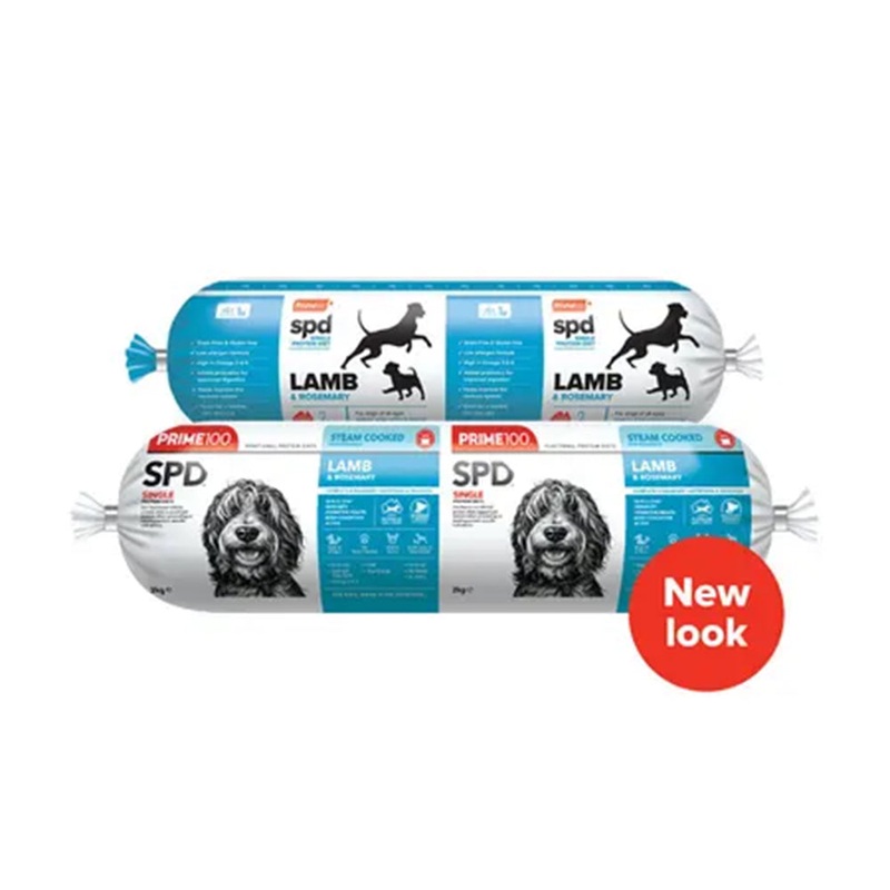 *CHILLED* Prime100 Dog SPD – Lamb & Rosemary Cooked Roll 2kg