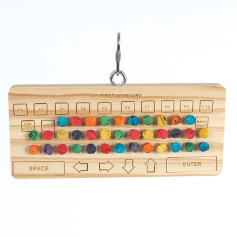 Keyboard Chewable Wood and Cork Parrot Toy