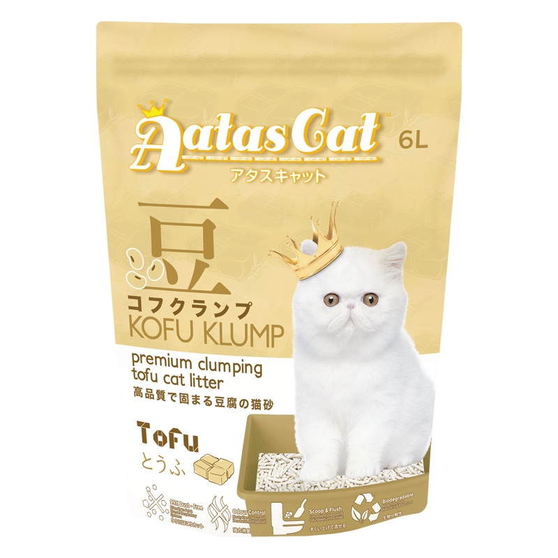 Aatas Cat Premium Clumping Tofu Cat Litter – Kofu Klump Tofu 6L
