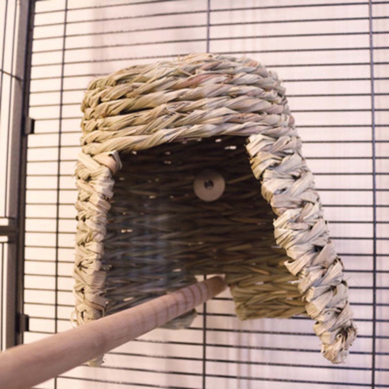 Avian Hut Natural Hideaway Over Perch Parrot Tent Medium