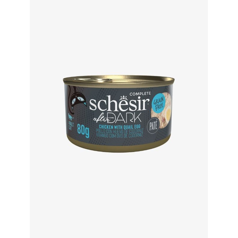 Schesir After Dark Pate Canned Cat Food  Chicken with Quail Egg 80g