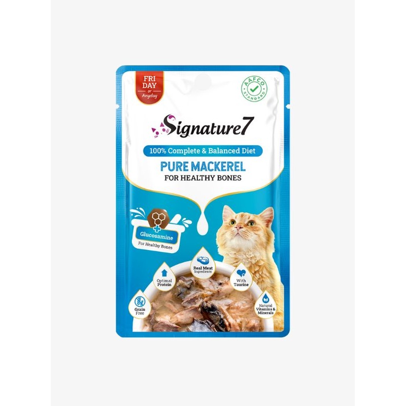Signature7 Cat Wet Pouch  Mackerel in Gravy for Healthy Bones (Fri) 50g