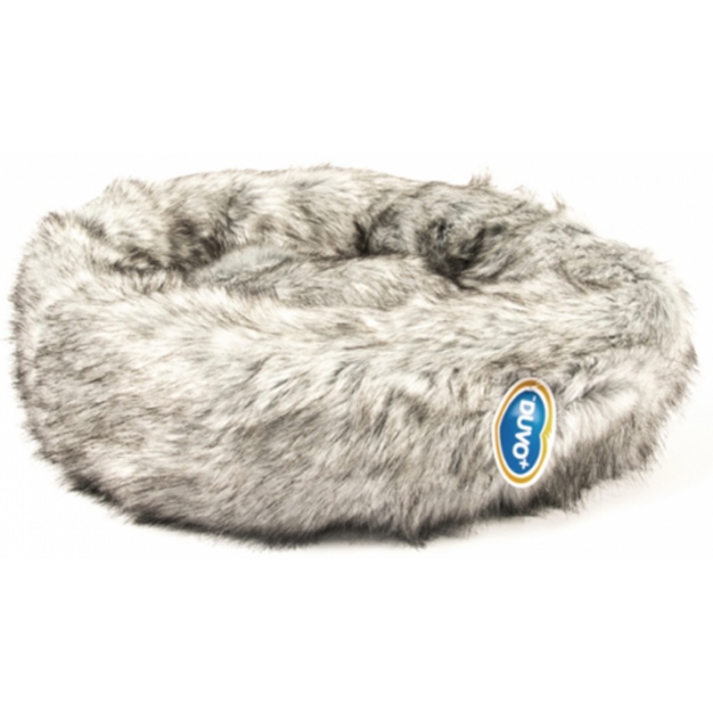 LONG FUR PET BED LIGHT GREY