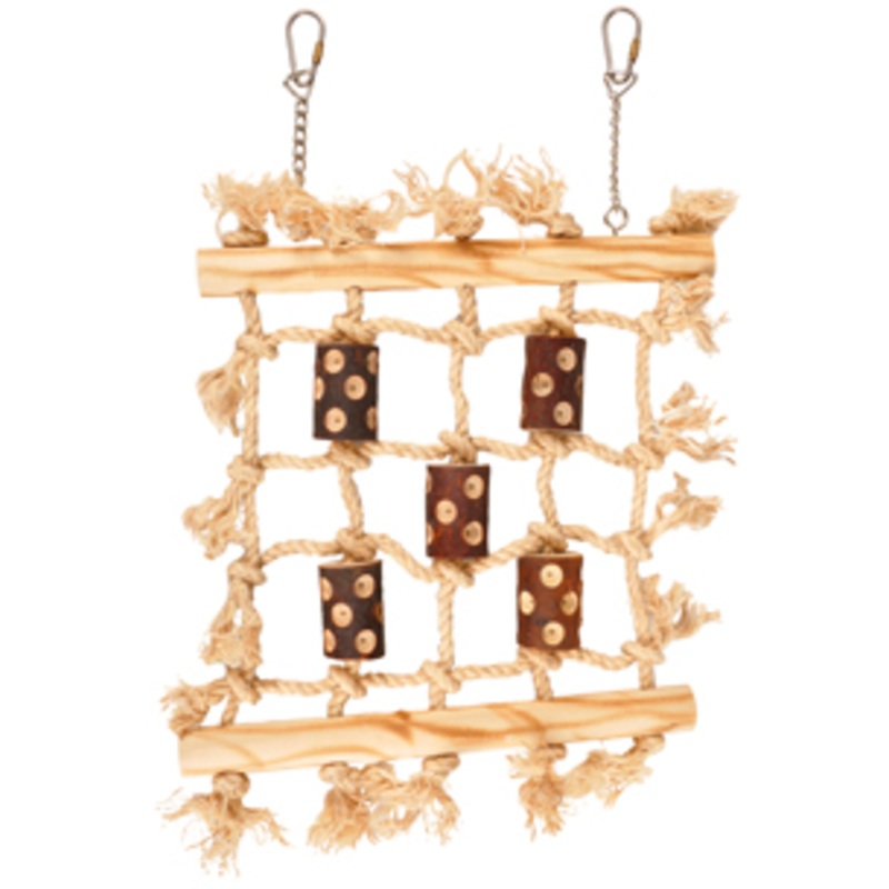 BBQ PARAKEET TOY ROPE WEB|25x25cm