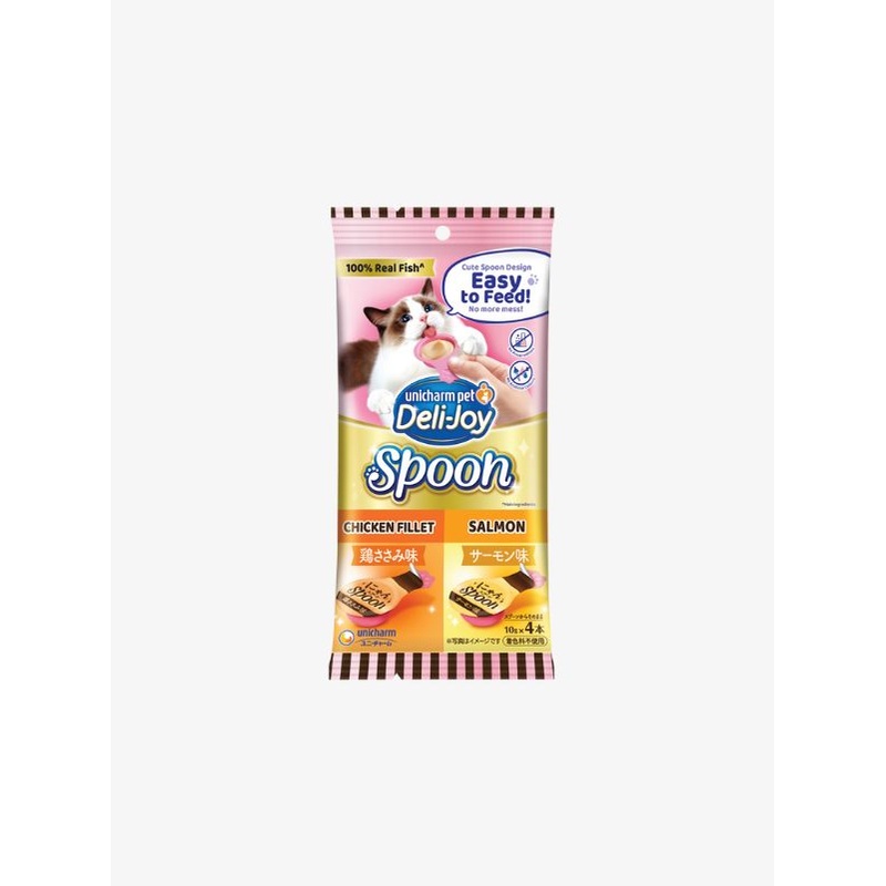 Unicharm Deli-Joy Spoon Chicken & Salmon Cat Treat 40g