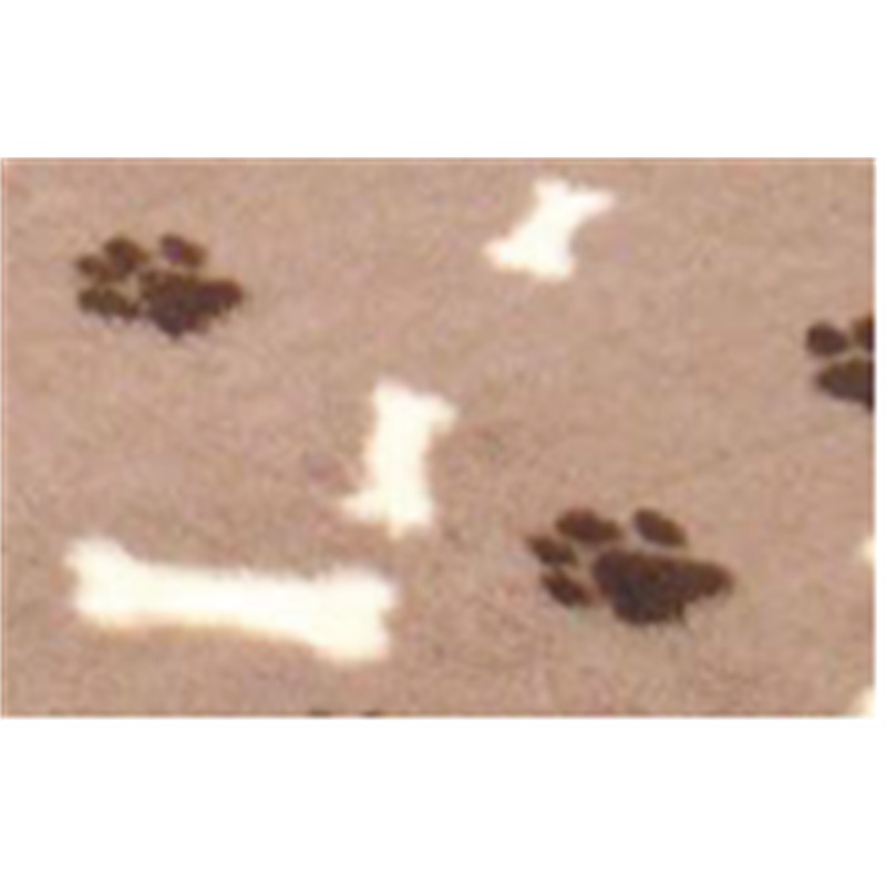 Vet Bed Non Slip Mink with Bones and Paws Per Foot