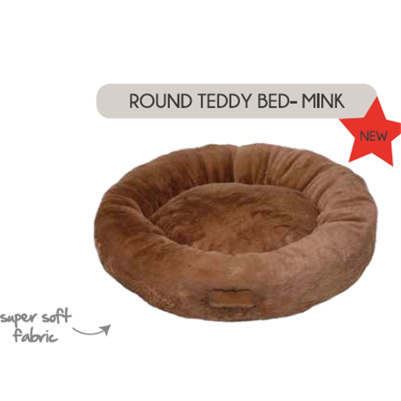 Round Teddy Bed – Mink 55x55x15cm