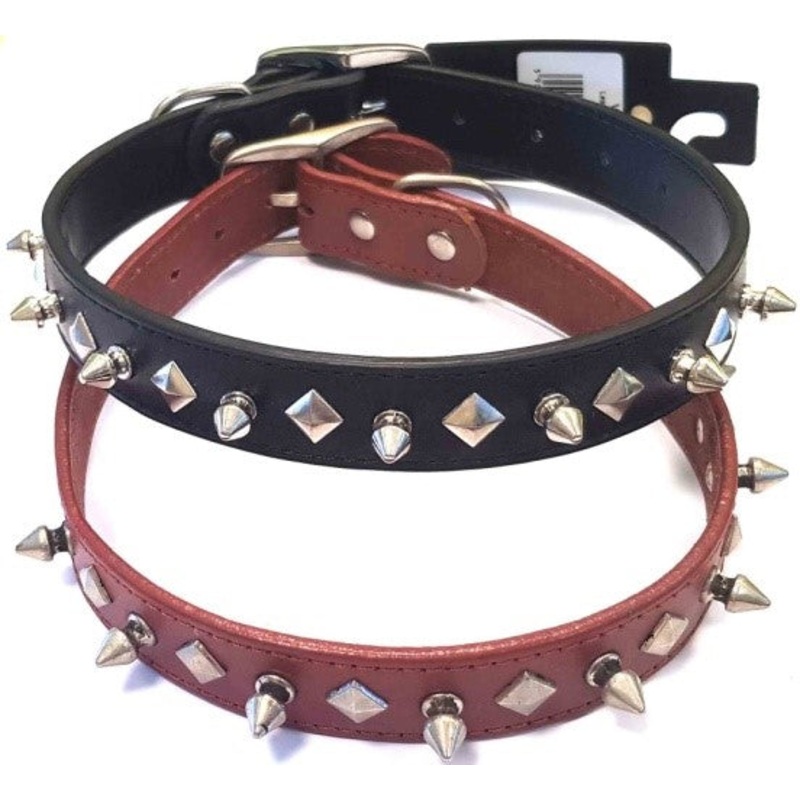 LEATHER SPIKE DOG COLLAR|54 x 2.5cm