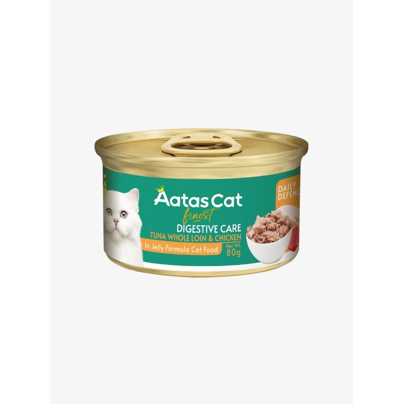 Aatas Cat Finest Daily Defence Digestive Care Tuna Whole Loin & Chicken in Jelly Formula 80g