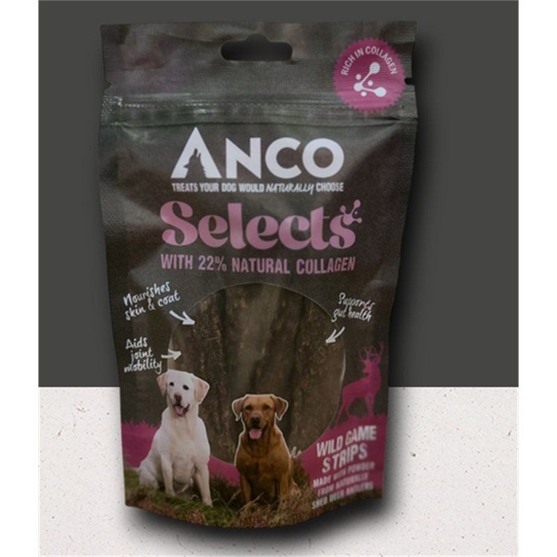 Anco Selects Wild Game Strips N Collagen 85g
