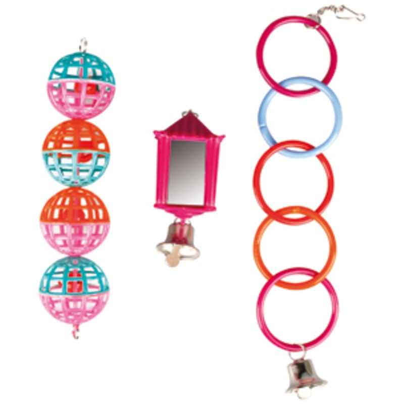 TOY PARAKEETS  RING-BALL-LATERN