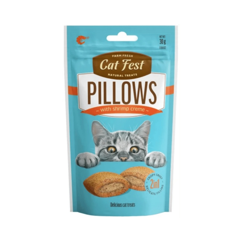 CATFEST PILLOWS WITH SHRIMP CREAM