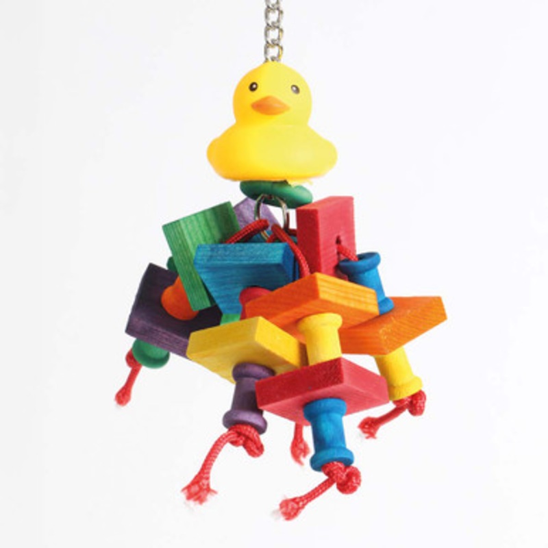 Davie Duck Wood & Rope Parrot Toy