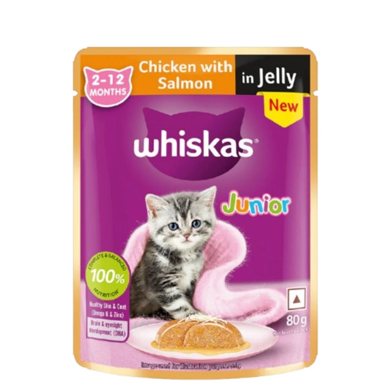 WHISKAS KITTEN CHIC & SALMON GRAVY (14 PACK)