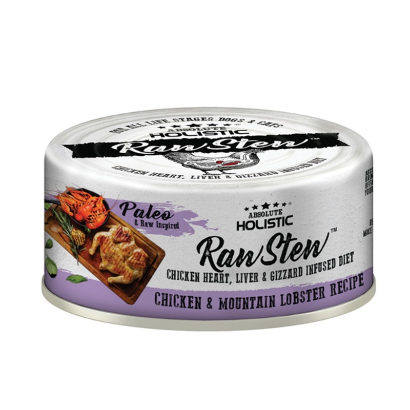 Absolute Holistic Dog & Cat Raw Stew Chicken Organs – Chicken & Mountain Lobster 80g