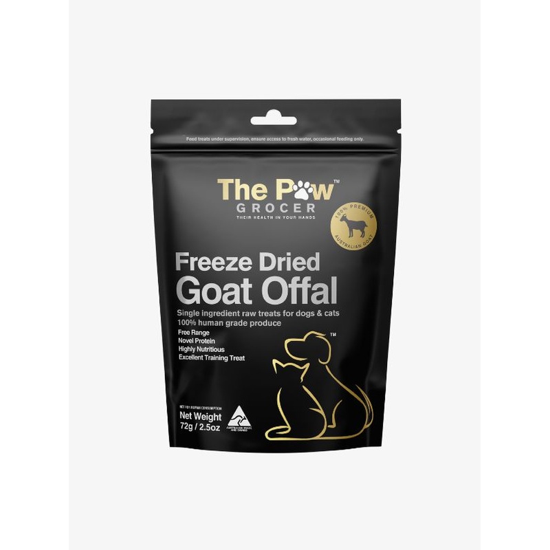 The Paw Grocer  Black Label Goat Offal Cat & Dog Treats 72g