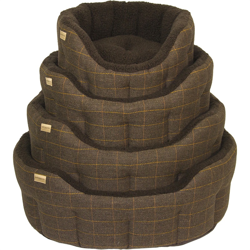 Traditional Tweed Bed Brown SMALL