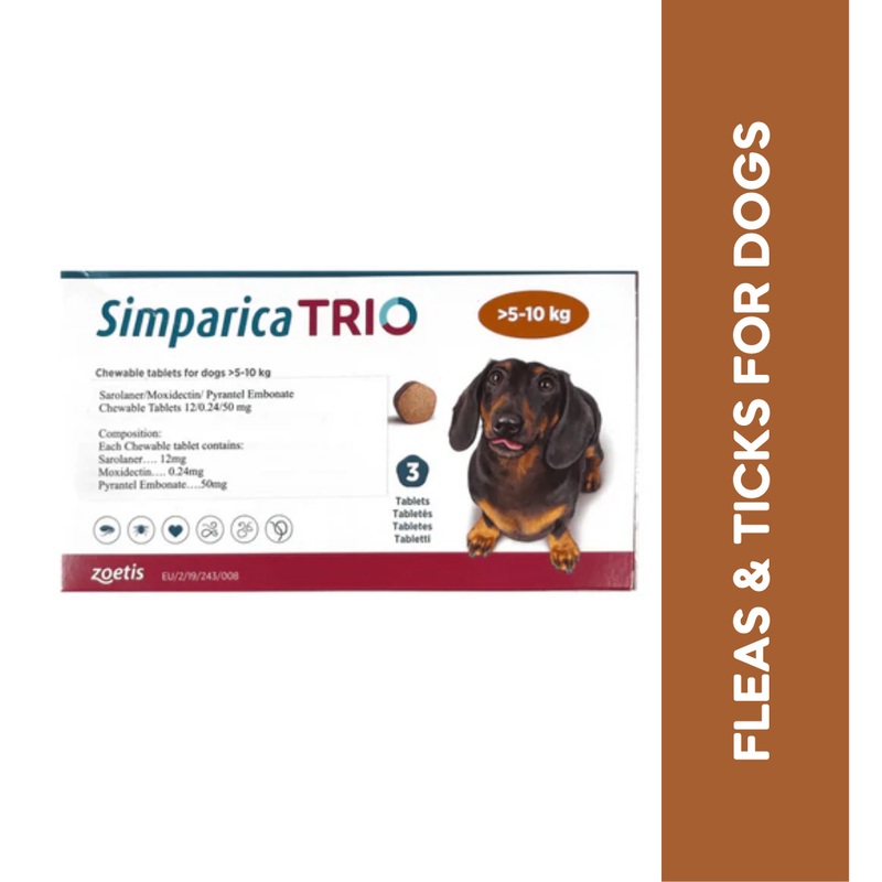 SIMPARICA TRIO (5KG TO 10KG) TABLET