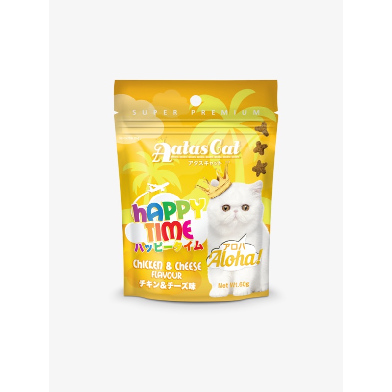 Aatas Cat Happy Time Aloha Chicken & Cheese Flavour Cat Treats 60g